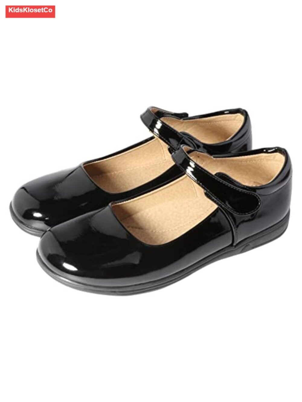Girls Mary Jane School Uniform Flats PU Leather